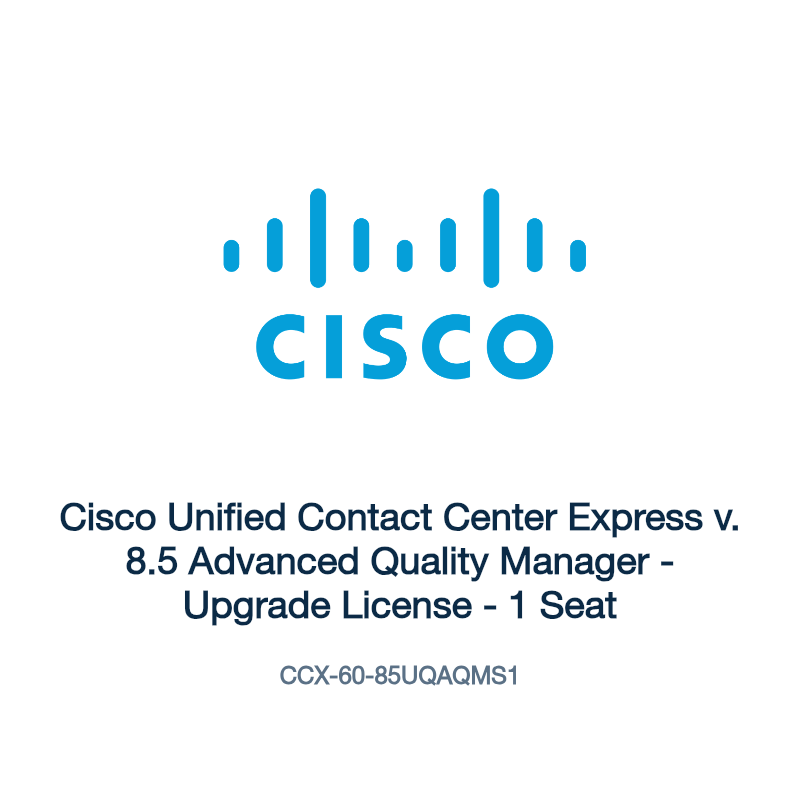 CCX-60-85UQAQMS1: Cisco Unified Contact Center Express v. 8.5 Advanced Quality Manager