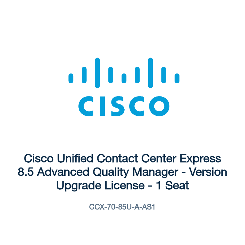 CCX-70-85U-A-AS1: Cisco Unified Contact Center Express 8.5 Advanced Quality Manager