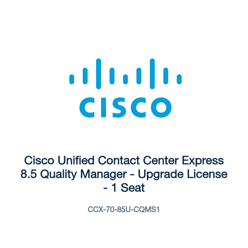 CCX-70-85U-CQMS1: Cisco Unified Contact Center Express 8.5 Quality Manager