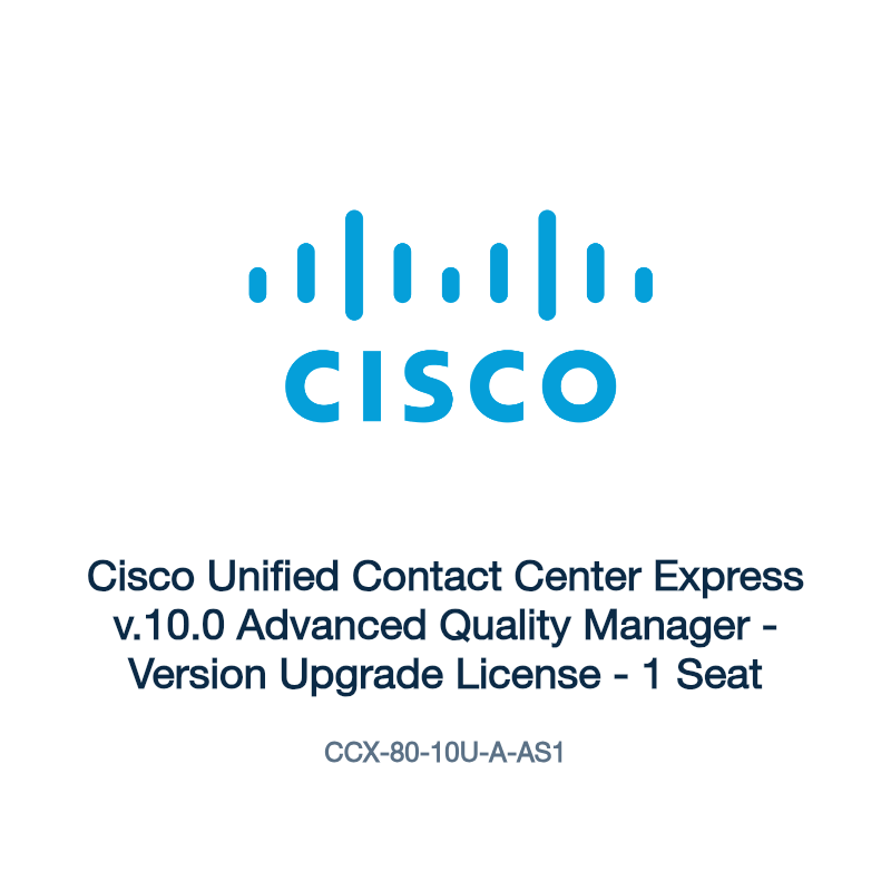 CCX-80-10U-A-AS1: Cisco Unified Contact Center Express v.10.0 Advanced Quality Manager