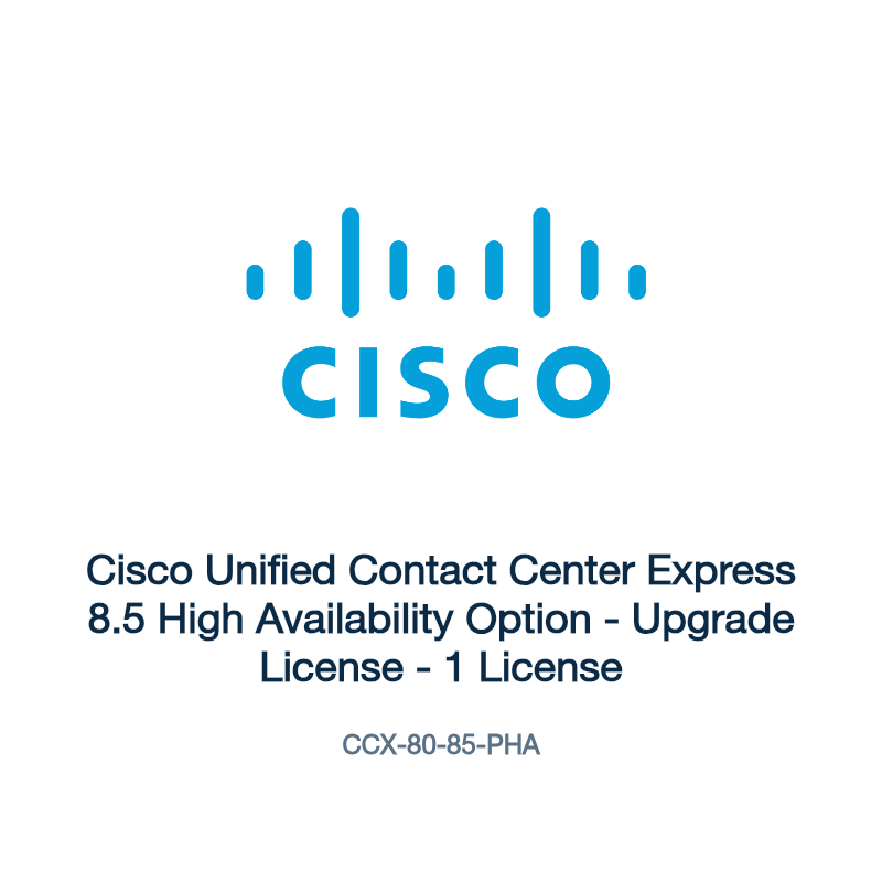 CCX-80-85-PHA: Cisco Unified Contact Center Express 8.5 High Availability Option