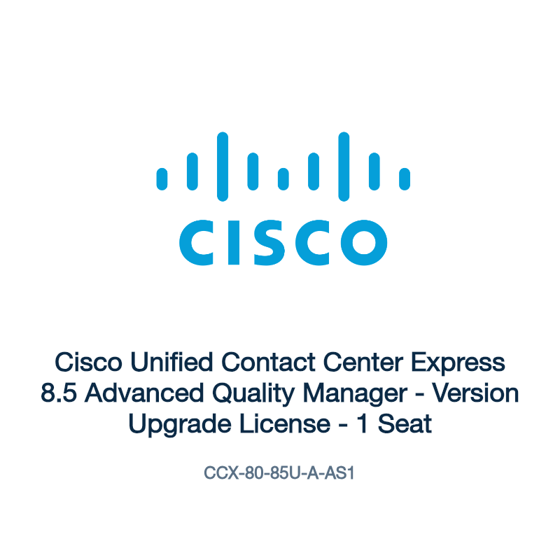 CCX-80-85U-A-AS1: Cisco Unified Contact Center Express 8.5 Advanced Quality Manager