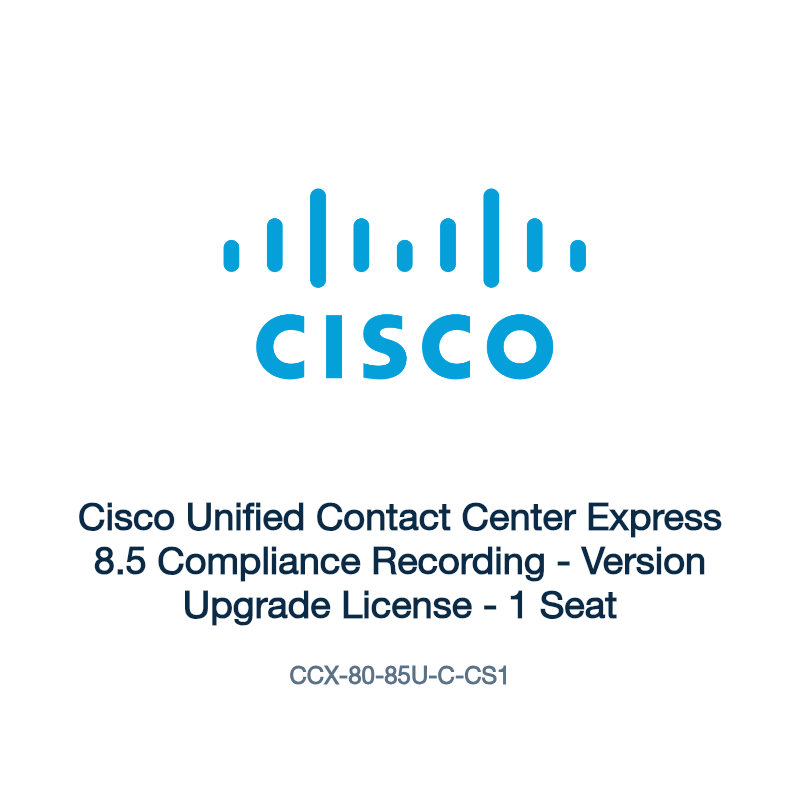 CCX-80-85U-C-CS1: Cisco Unified Contact Center Express 8.5 Compliance Recording