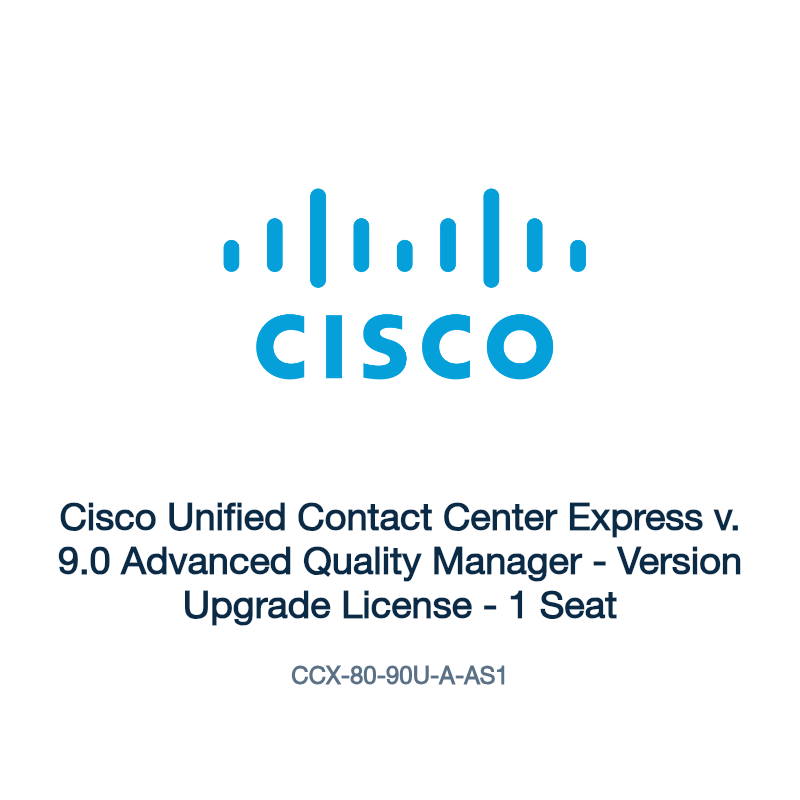 CCX-80-90U-A-AS1: Cisco Unified Contact Center Express v. 9.0 Advanced Quality Manager