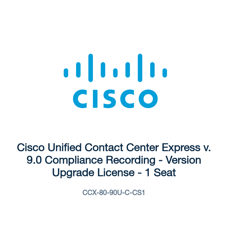 CCX-80-90U-C-CS1: Cisco Unified Contact Center Express v. 9.0 Compliance Recording