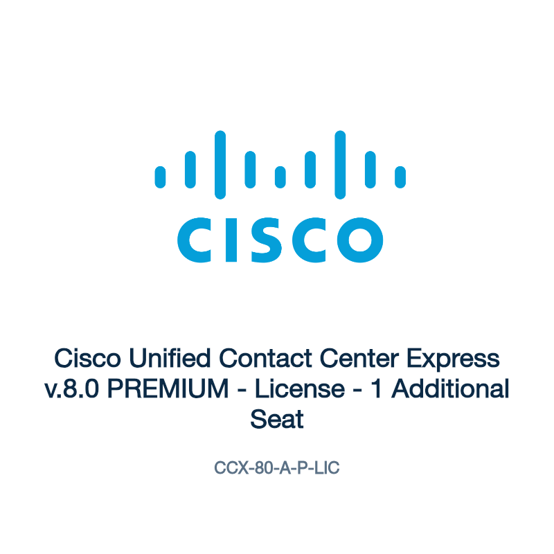 CCX-80-A-P-LIC: Cisco Unified Contact Center Express v.8.0 PREMIUM