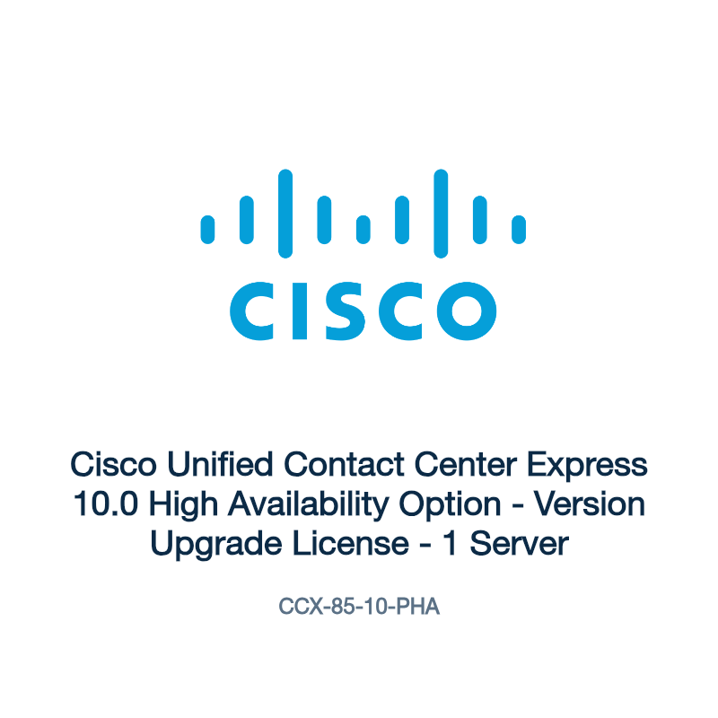 CCX-85-10-PHA: Cisco Unified Contact Center Express 10.0 High Availability Option