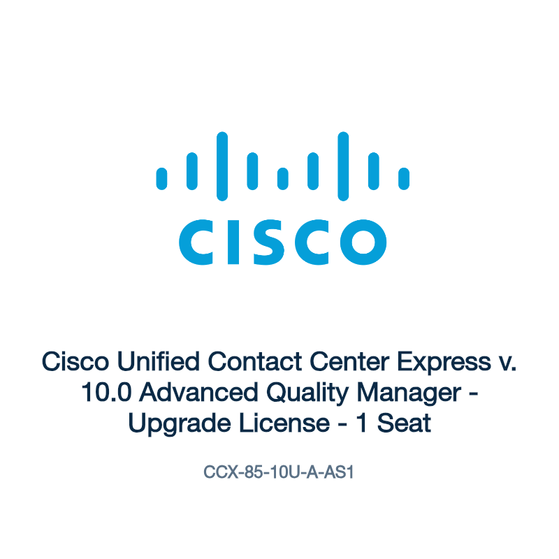 CCX-85-10U-A-AS1: Cisco Unified Contact Center Express v. 10.0 Advanced Quality Manager