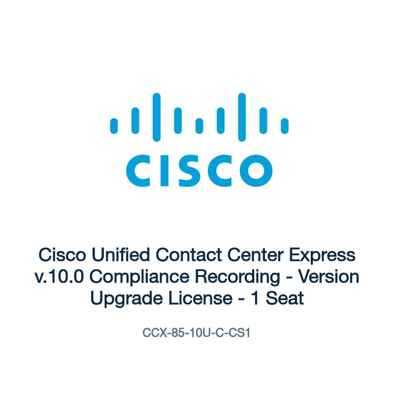 CCX-85-10U-C-CS1: Cisco Unified Contact Center Express v.10.0 Compliance Recording