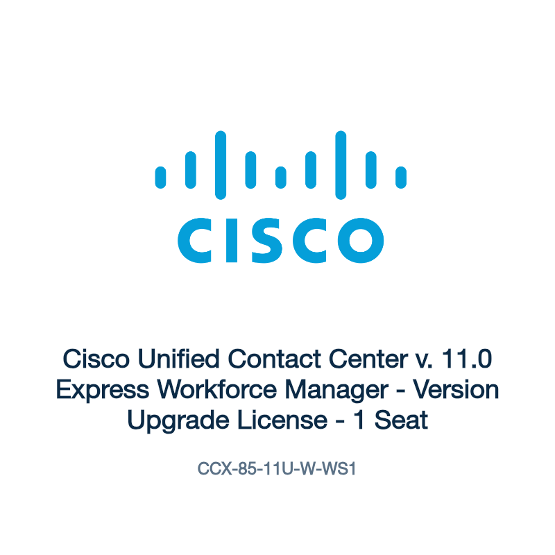 CCX-85-11U-W-WS1: Cisco Unified Contact Center v. 11.0 Express Workforce Manager