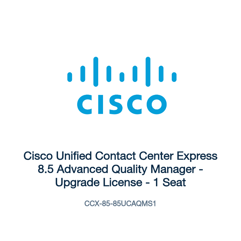 CCX-85-85UCAQMS1: Cisco Unified Contact Center Express 8.5 Advanced Quality Manager