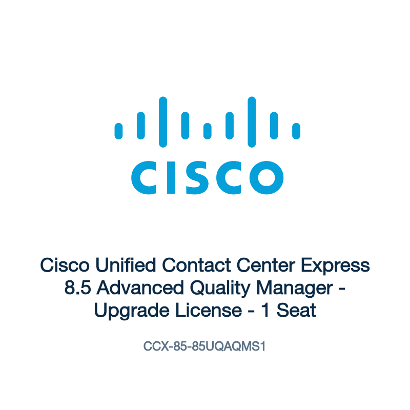 CCX-85-85UQAQMS1: Cisco Unified Contact Center Express 8.5 Advanced Quality Manager