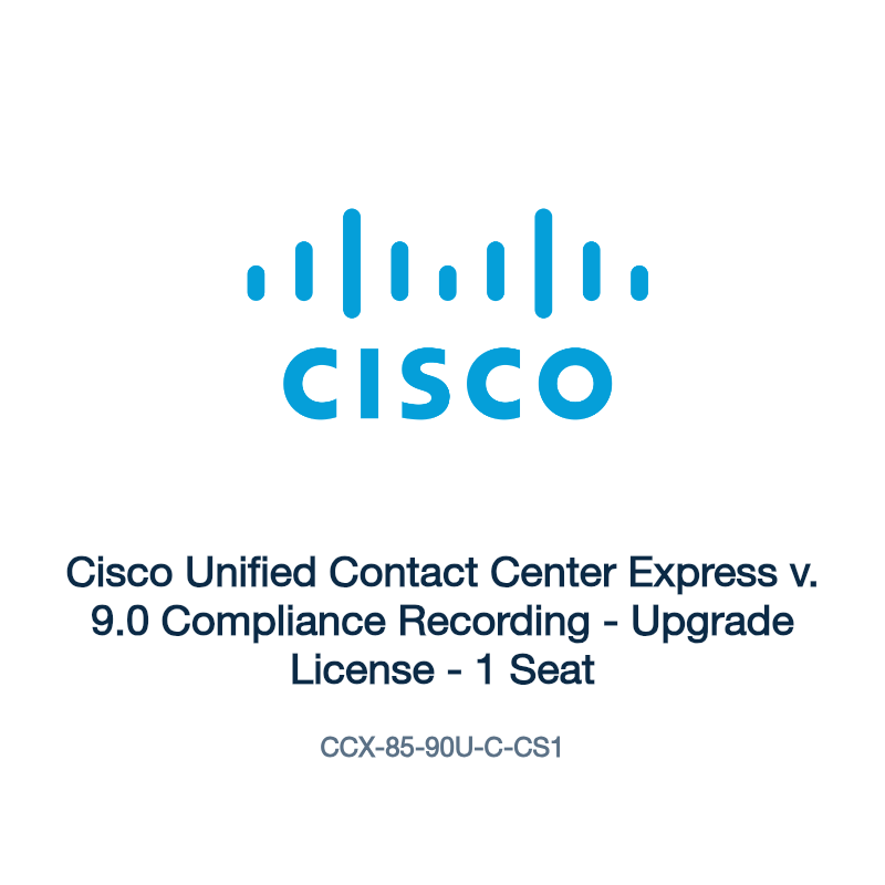 CCX-85-90U-C-CS1: Cisco Unified Contact Center Express v. 9.0 Compliance Recording