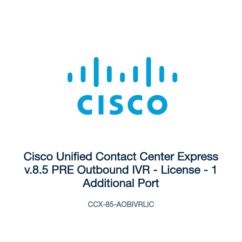 CCX-85-AOBIVRLIC: Cisco Unified Contact Center Express v.8.5 PRE Outbound IVR