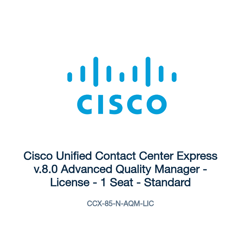 CCX-85-N-AQM-LIC: Cisco Unified Contact Center Express v.8.0 Advanced Quality Manager