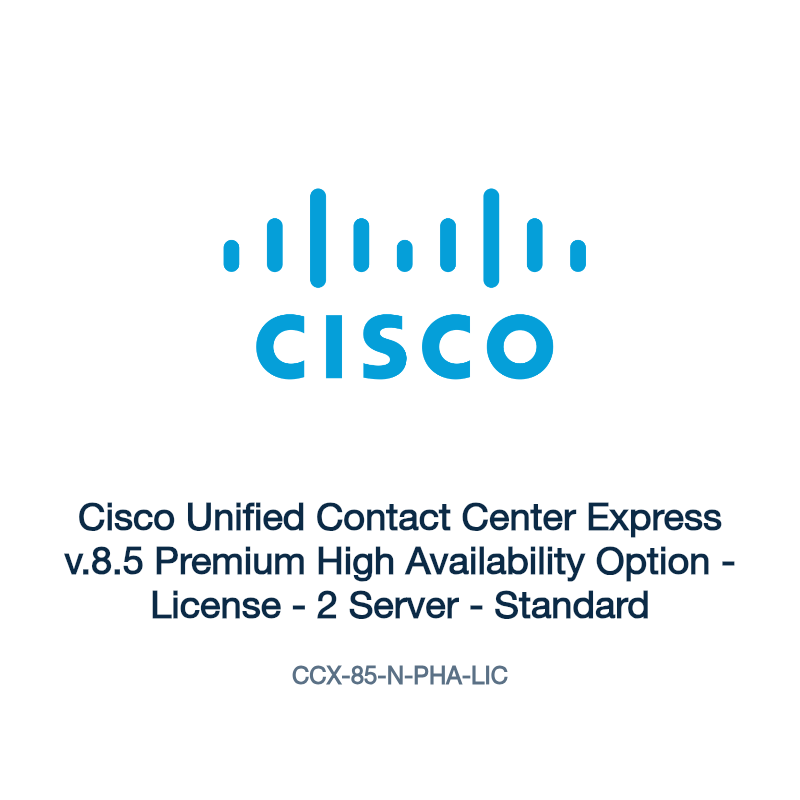 CCX-85-N-PHA-LIC: Cisco Unified Contact Center Express v.8.5 Premium High Availability