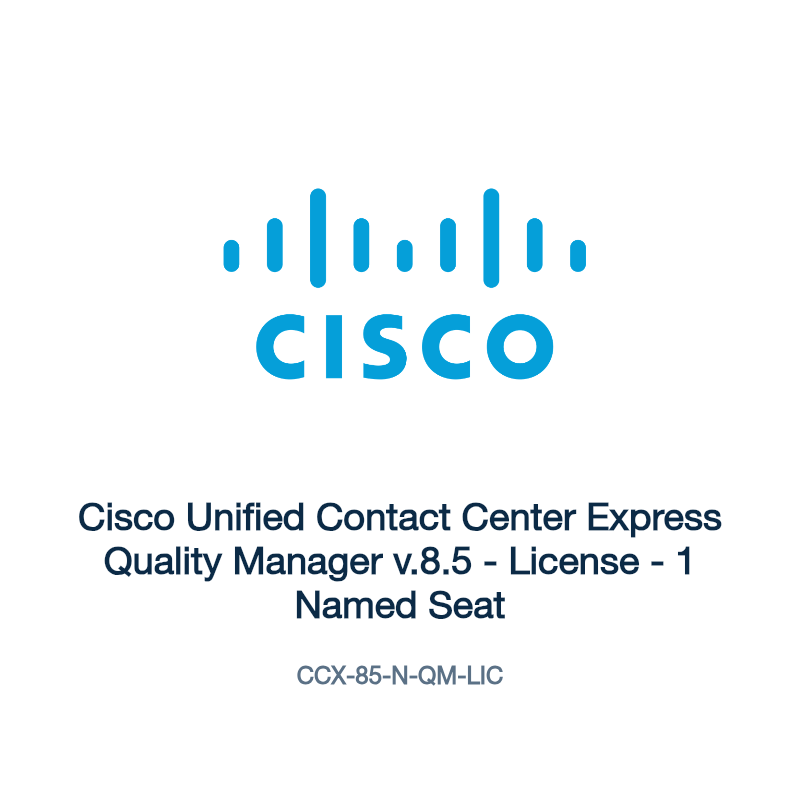 CCX-85-N-QM-LIC: Cisco Unified Contact Center Express Quality Manager v.8.5