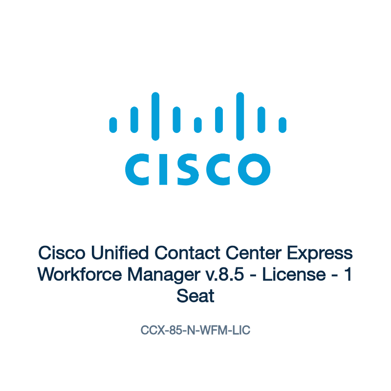 CCX-85-N-WFM-LIC: Cisco Unified Contact Center Express Workforce Manager v.8.5
