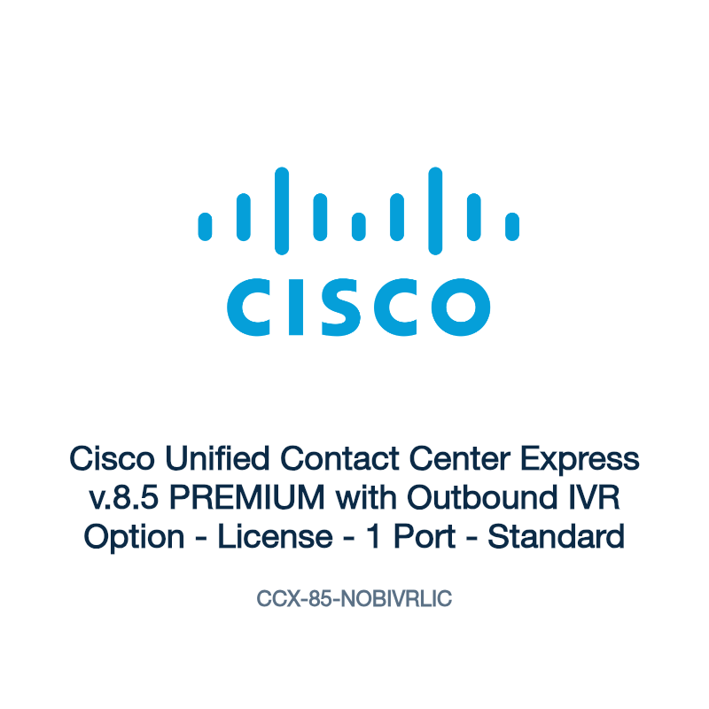 CCX-85-NOBIVRLIC: Cisco Unified Contact Center Express v.8.5 PREMIUM with Outbound IVR