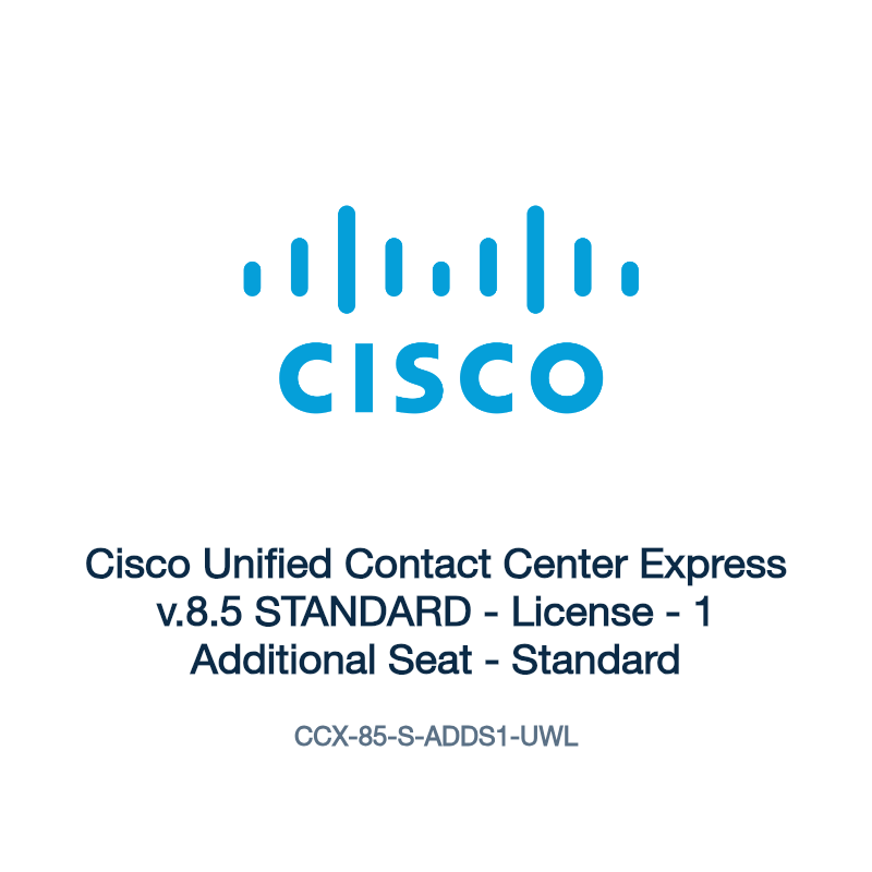 CCX-85-S-ADDS1-UWL: Cisco Unified Contact Center Express v.8.5 STANDARD