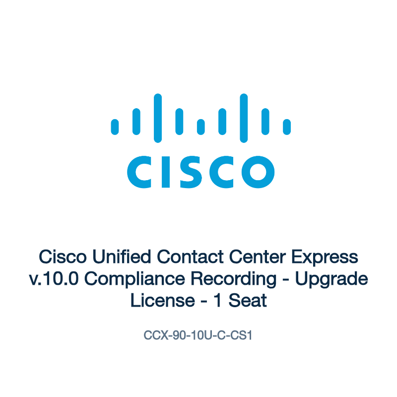 CCX-90-10U-C-CS1: Cisco Unified Contact Center Express v.10.0 Compliance Recording