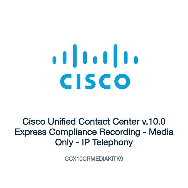 CCX10CRMEDIAKITK9: Cisco Unified Contact Center v.10.0 Express Compliance Recording