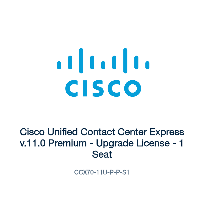 CCX70-11U-P-P-S1: Cisco Unified Contact Center Express v.11.0 Premium