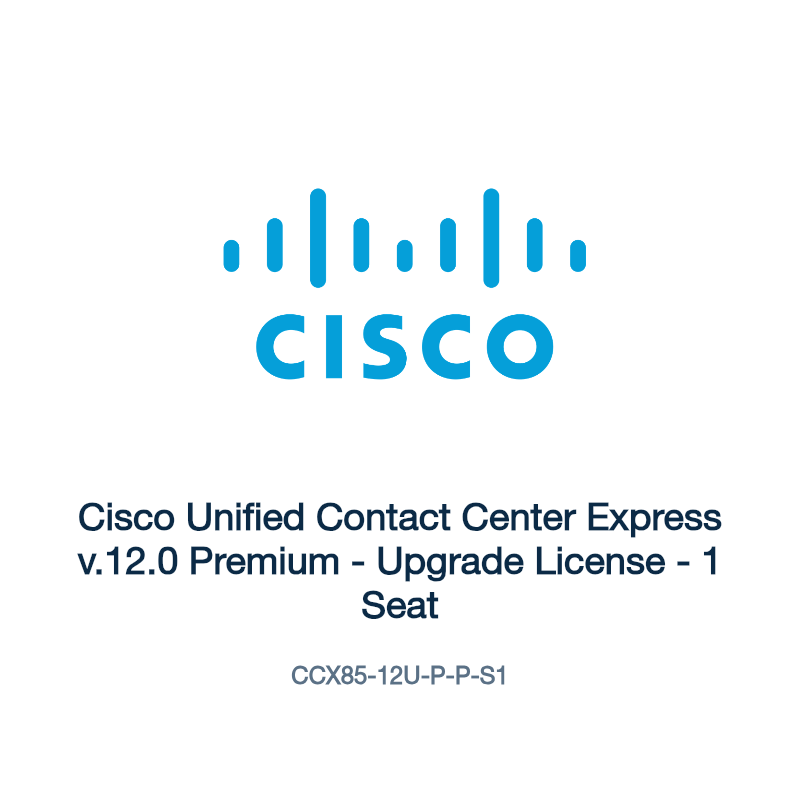 CCX85-12U-P-P-S1: Cisco Unified Contact Center Express v.12.0 Premium