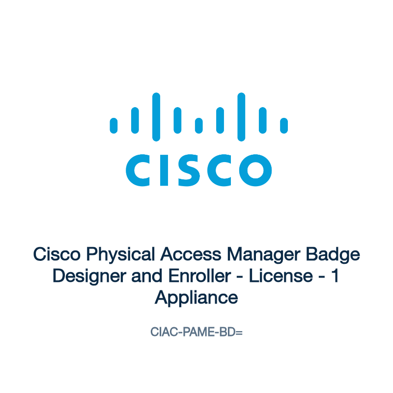 CIAC-PAME-BD=: Cisco Physical Access Manager Badge Designer and Enroller