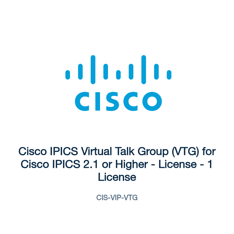 CIS-VIP-VTG: Cisco IPICS Virtual Talk Group (VTG) for Cisco IPICS 2.1 or Higher
