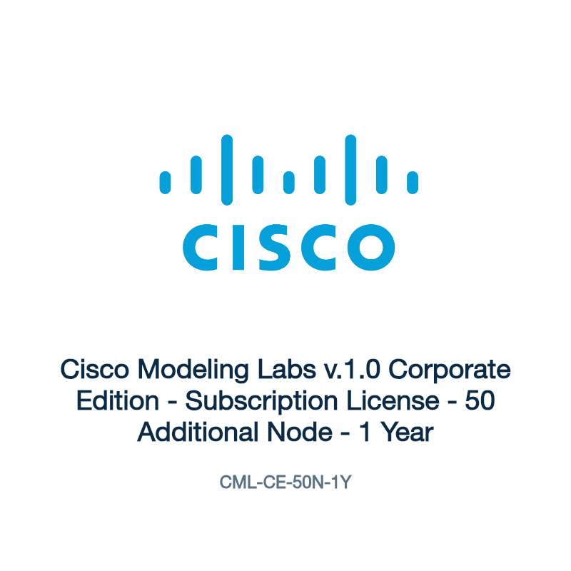 CML-CE-50N-1Y: Cisco Modeling Labs v.1.0 Corporate Edition