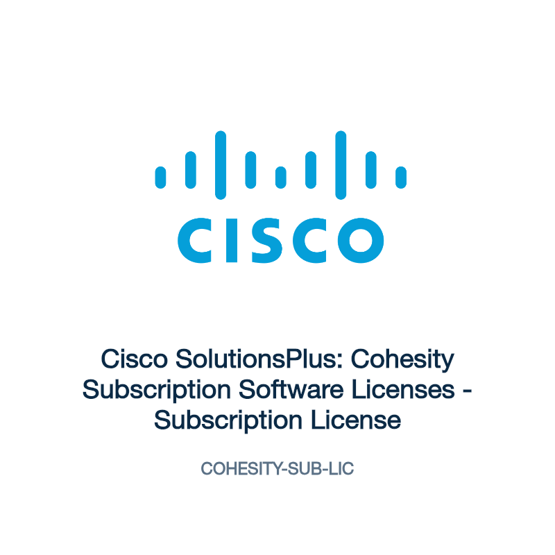 COHESITY-SUB-LIC: Cisco SolutionsPlus: Cohesity Subscription Software Licenses