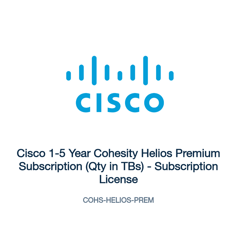 COHS-HELIOS-PREM: Cisco 1-5 Year Cohesity Helios Premium Subscription (Qty in TBs)