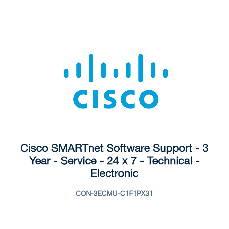 CON-3ECMU-C1F1PX31: Cisco SMARTnet Software Support
