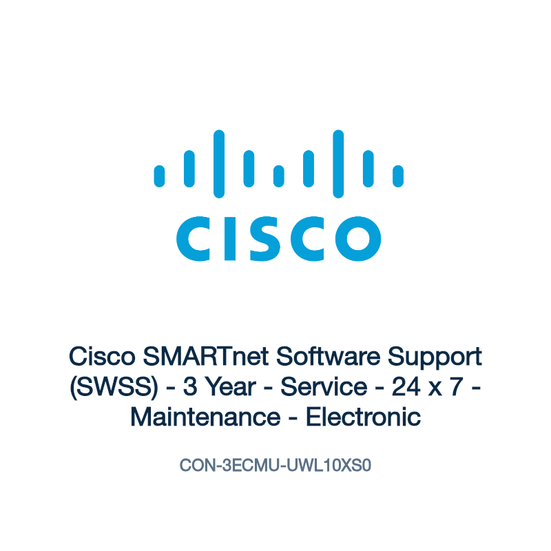 CON-3ECMU-UWL10XS0: Cisco SMARTnet Software Support (SWSS)