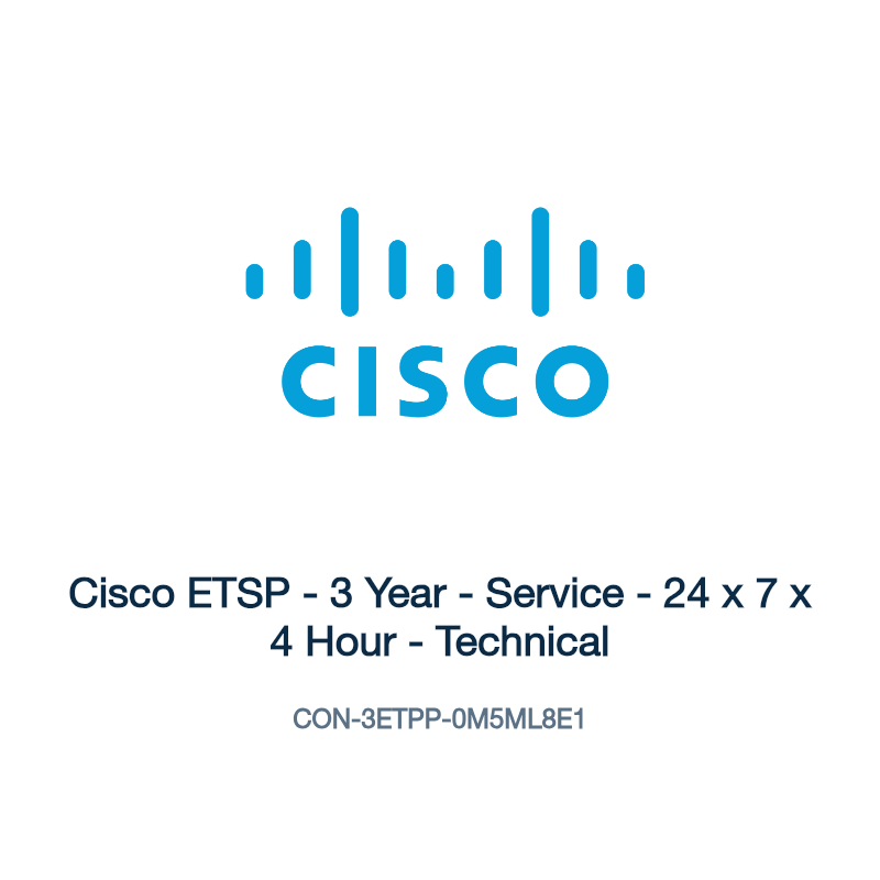 CON-3ETPP-0M5ML8E1: Cisco ETSP - 3 Year - Service - 24 x 7 x 4 Hour - Technical