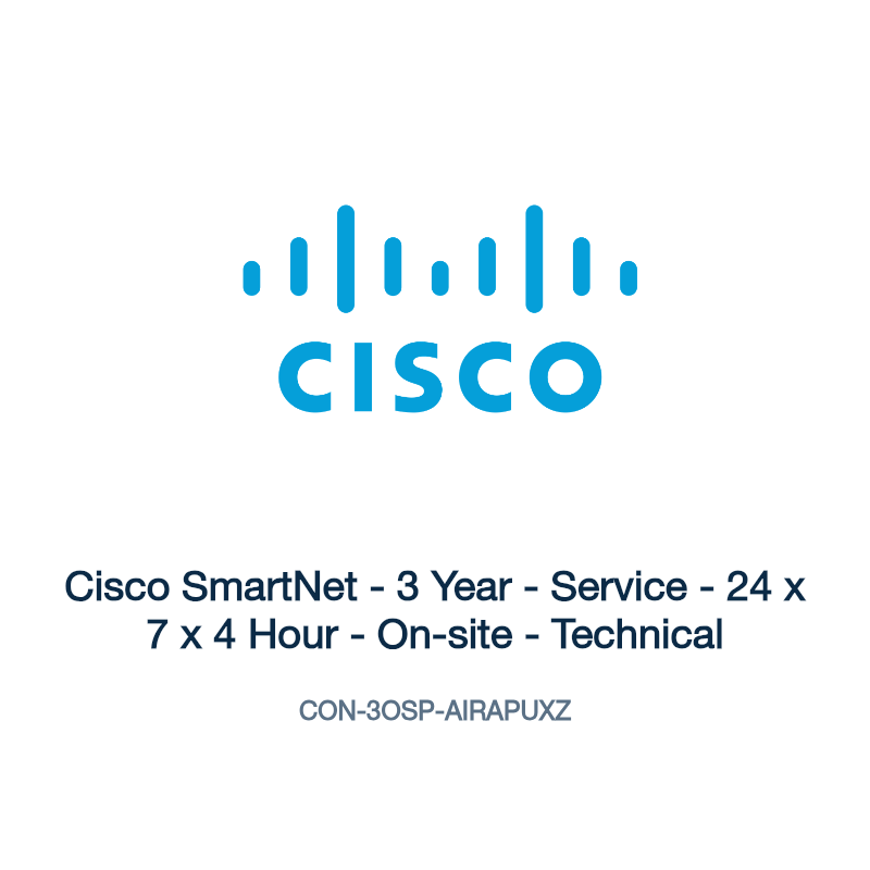 CON-3OSP-AIRAPUXZ: Cisco SmartNet - 3 Year - Service - 24 x 7 x 4 Hour - On-site -