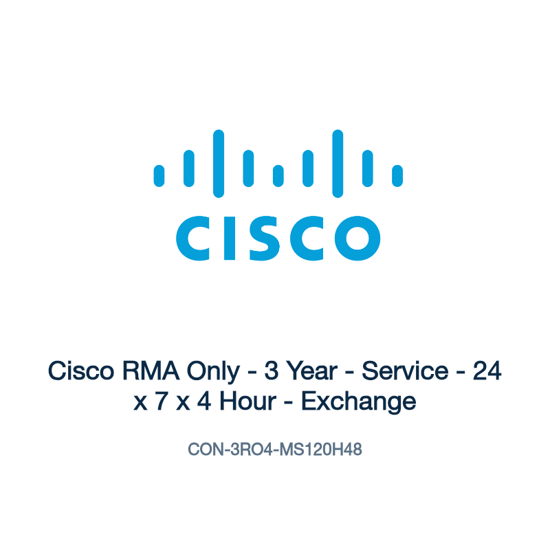 CON-3RO4-MS120H48: Cisco RMA Only - 3 Year - Service - 24 x 7 x 4 Hour - Exchange