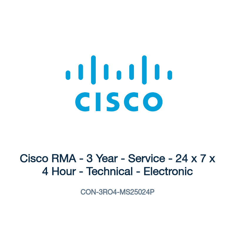 CON-3RO4-MS25024P: Cisco RMA - 3 Year - Service - 24 x 7 x 4 Hour - Technical -