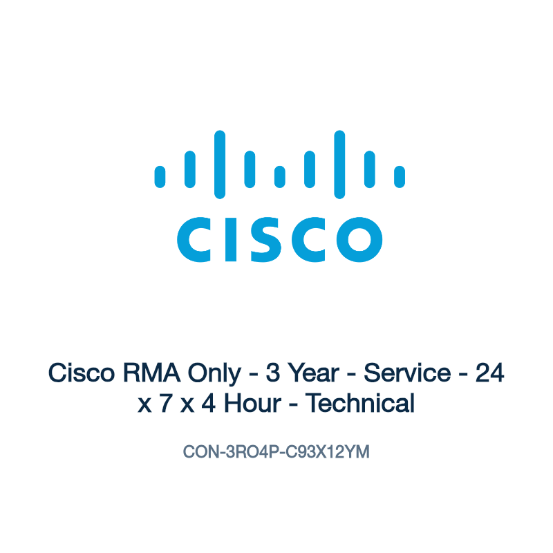 CON-3RO4P-C93X12YM: Cisco RMA Only - 3 Year - Service - 24 x 7 x 4 Hour - Technical