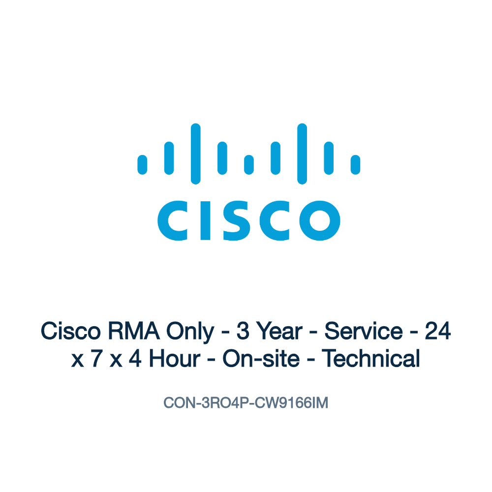 CON-3RO4P-CW9166IM: Cisco RMA Only - 3 Year - Service - 24 x 7 x 4 Hour - On-site -