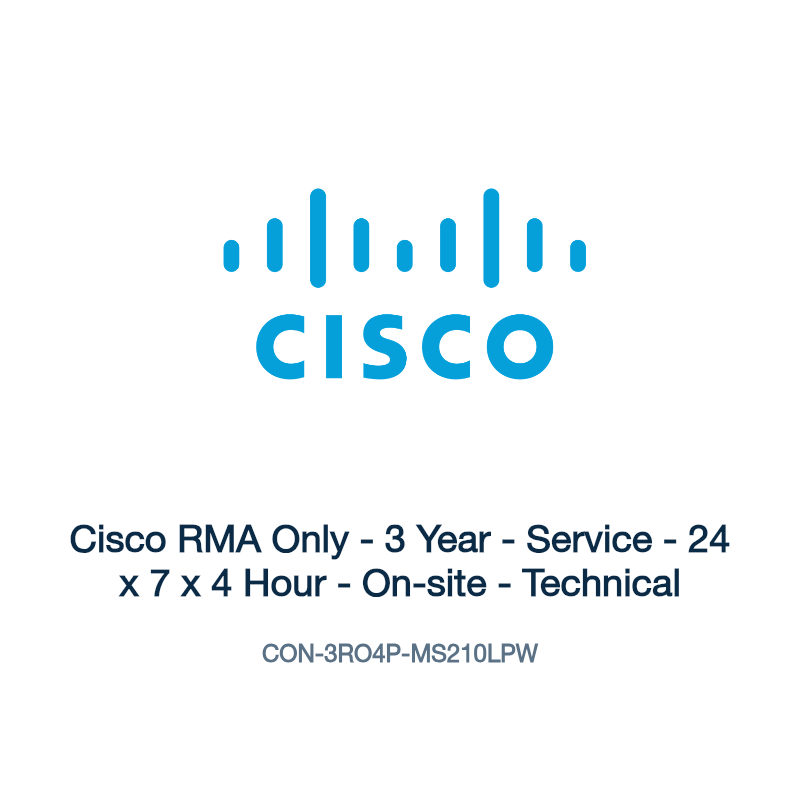 CON-3RO4P-MS210LPW: Cisco RMA Only - 3 Year - Service - 24 x 7 x 4 Hour - On-site -