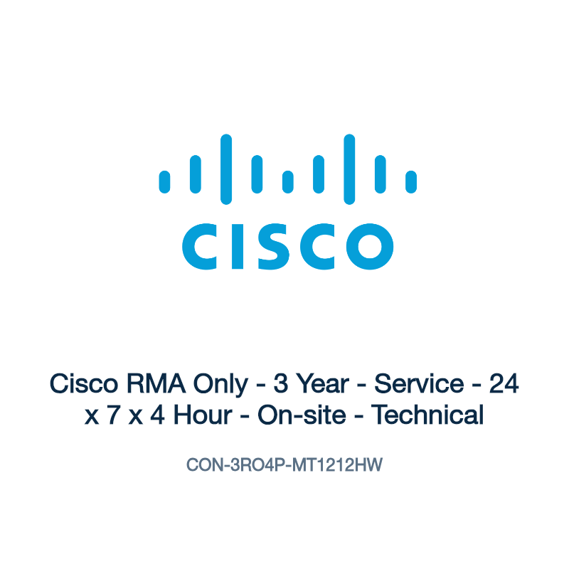 CON-3RO4P-MT1212HW: Cisco RMA Only - 3 Year - Service - 24 x 7 x 4 Hour - On-site -