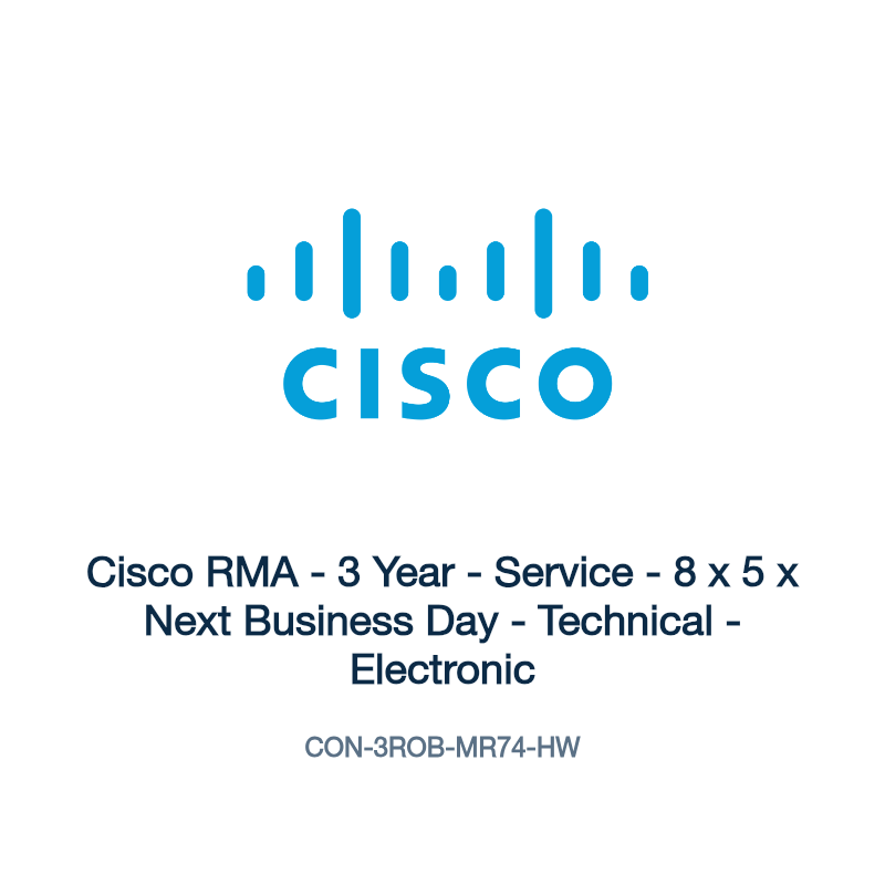 CON-3ROB-MR74-HW: Cisco RMA - 3 Year - Service - 8 x 5 x Next Business Day - Technical