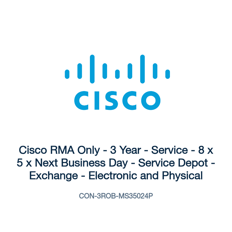 CON-3ROB-MS35024P: Cisco RMA Only - 3 Year - Service - 8 x 5 x Next Business Day -