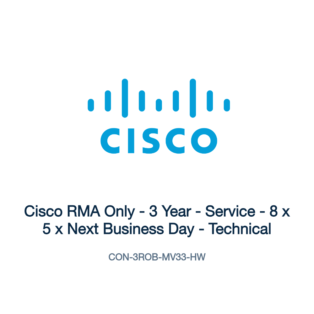 CON-3ROB-MV33-HW: Cisco RMA Only - 3 Year - Service - 8 x 5 x Next Business Day -