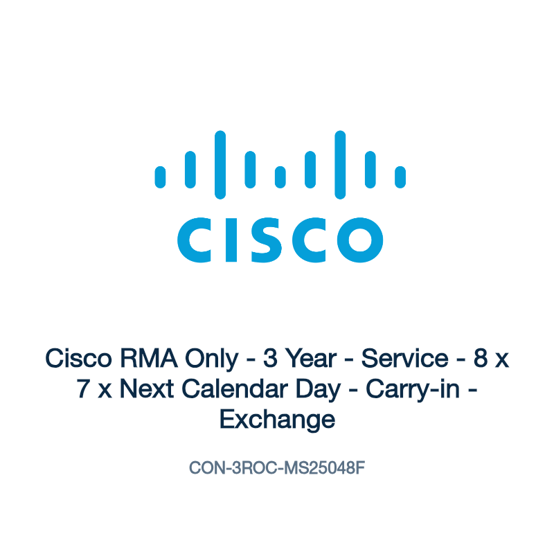 CON-3ROC-MS25048F: Cisco RMA Only - 3 Year - Service - 8 x 7 x Next Calendar Day -