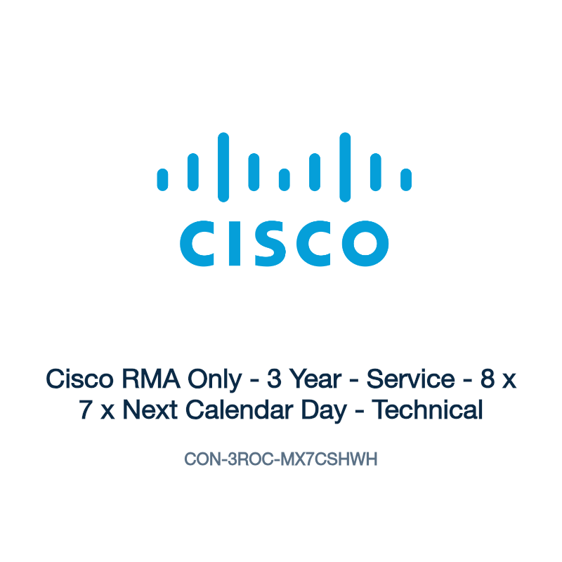 CON-3ROC-MX7CSHWH: Cisco RMA Only - 3 Year - Service - 8 x 7 x Next Calendar Day -