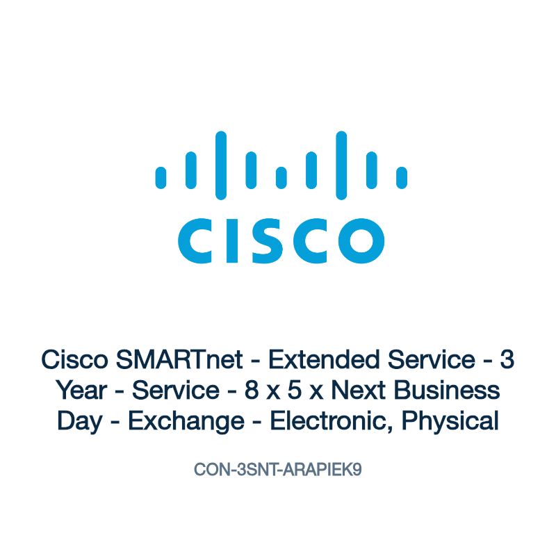 CON-3SNT-ARAPIEK9: Cisco SMARTnet - Extended Service - 3 Year - Service