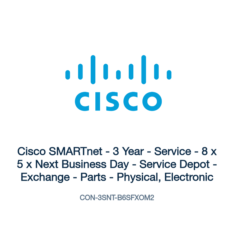 CON-3SNT-B6SFXOM2: Cisco SMARTnet - 3 Year - Service - 8 x 5 x Next Business Day -